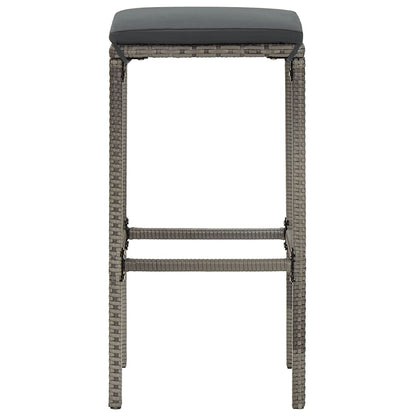 Set Bar da Giardino 3 pz Grigio in Legno Acacia e Polyrattan | homemem39