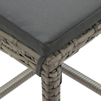 Set Bar da Giardino 3 pz Grigio in Legno Acacia e Polyrattan | homemem39