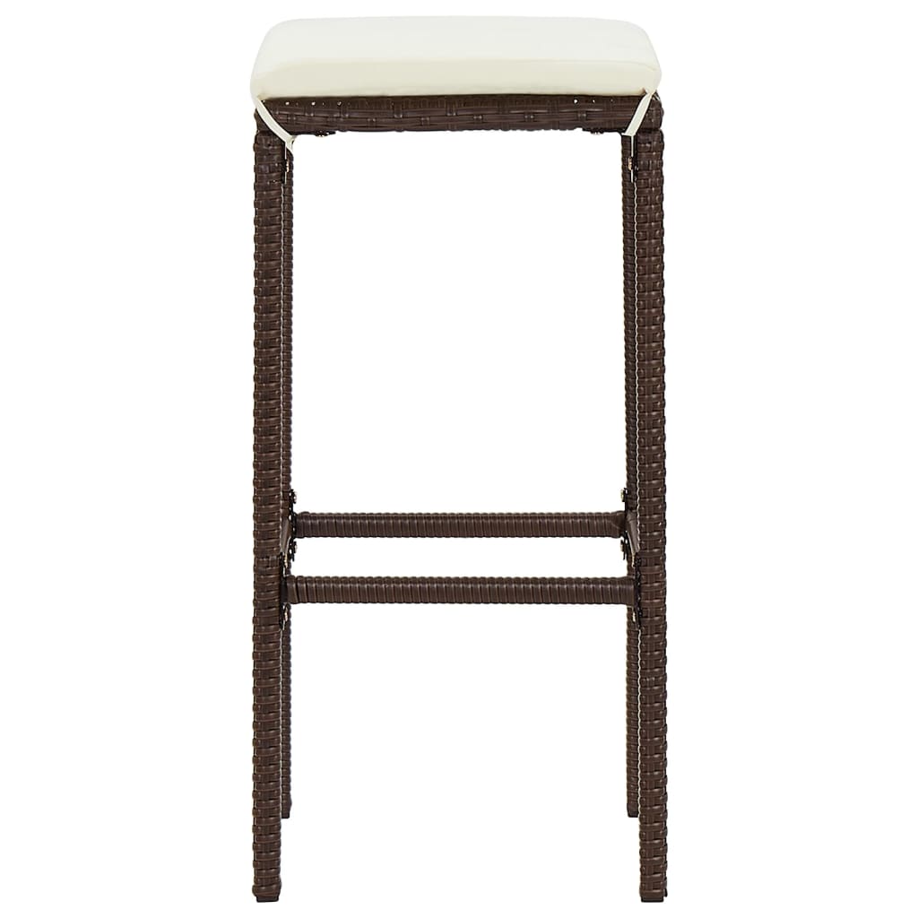 Set Bar Giardino 5pz Marrone Legno Massello Acacia e Polyrattan | homemem39