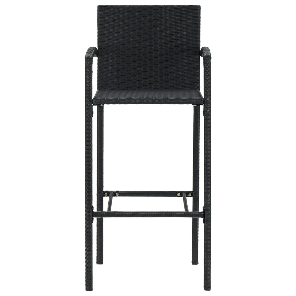 Set Bar da Giardino 5 pz Nero in Legno Acacia e Polyrattan | homemem39
