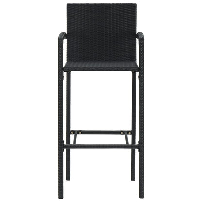 Set Bar da Giardino 5 pz Nero in Legno Acacia e Polyrattan | homemem39