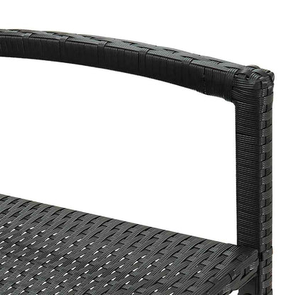 Set Bar da Giardino 5 pz Nero in Legno Acacia e Polyrattan | homemem39