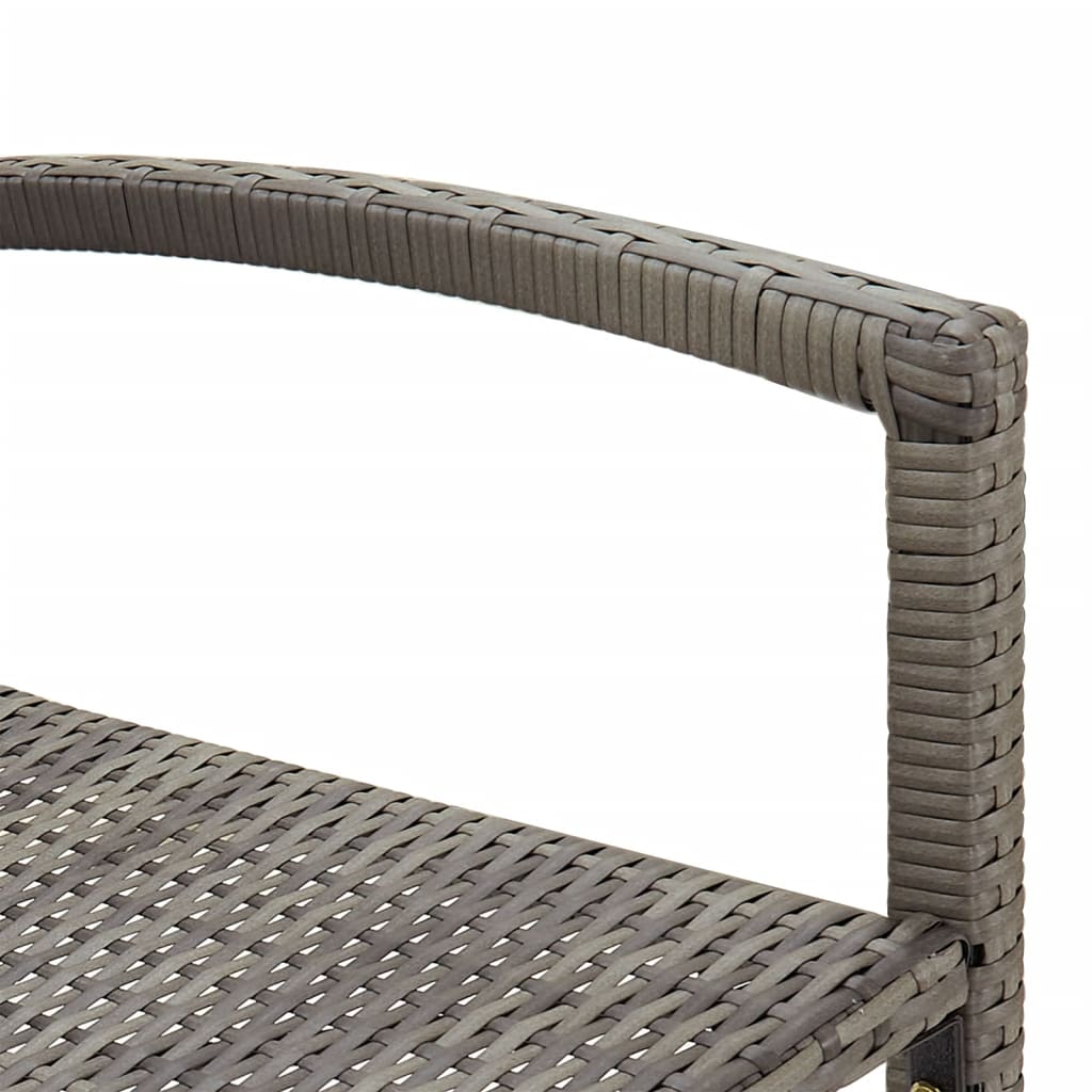 Set Bar Giardino 5pz Grigio Legno Massello Acacia e Polyrattan | homemem39