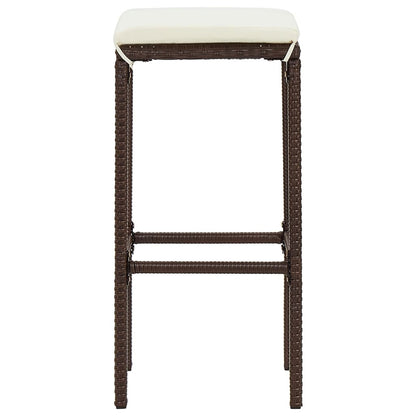 Set Bar Giardino 5pz Marrone Legno Massello Acacia e Polyrattan | homemem39
