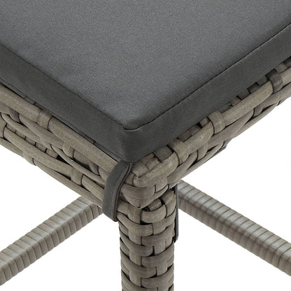 Set Bar Giardino 5pz Grigio Legno Massello Acacia e Polyrattan | homemem39