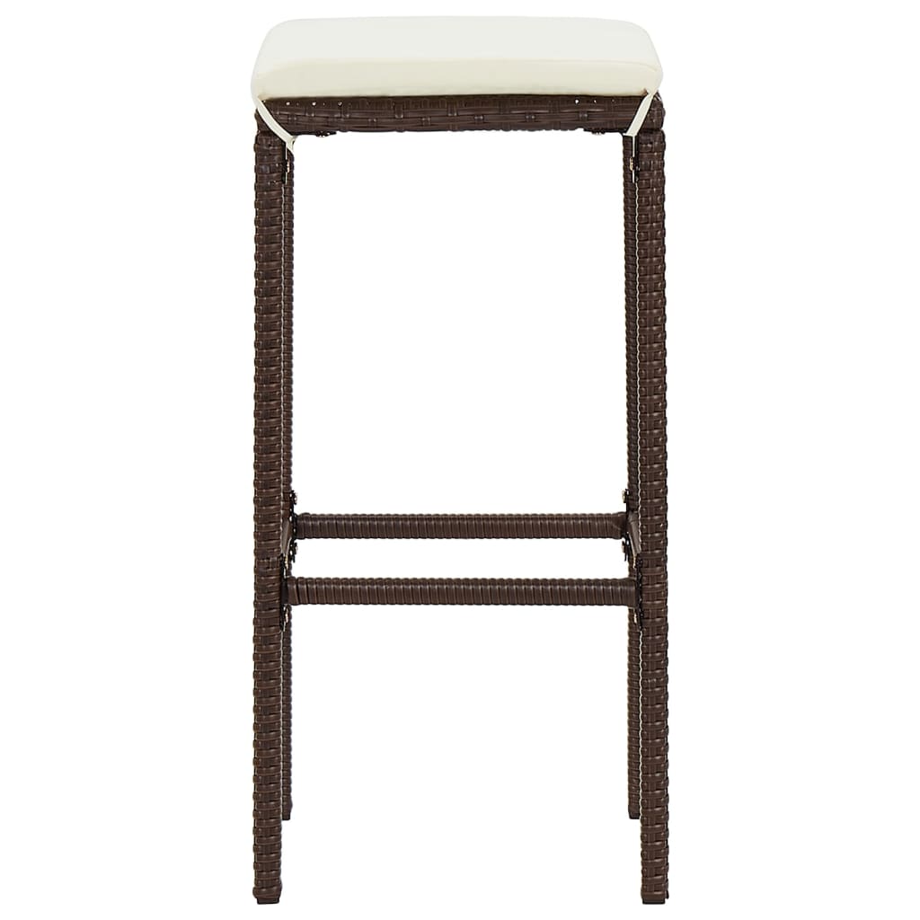 Set Bar Giardino 7pz Marrone Legno Massello Acacia e Polyrattan | homemem39
