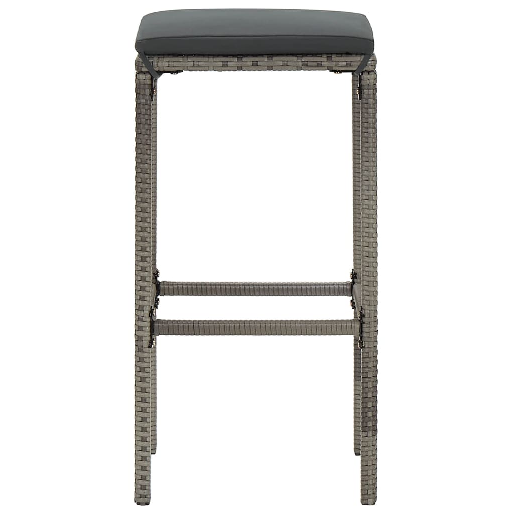 Set Bar da Giardino 7 pz Grigio in Legno Acacia e Polyrattan | homemem39