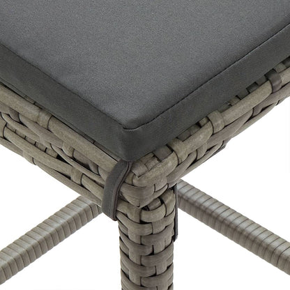 Set Bar da Giardino 7 pz Grigio in Legno Acacia e Polyrattan | homemem39