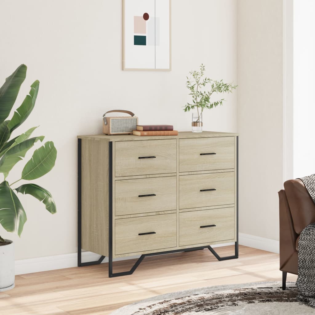 Cassettiera Rovere Sonoma 91x35,5x74,5 cm in Truciolato | homemem39