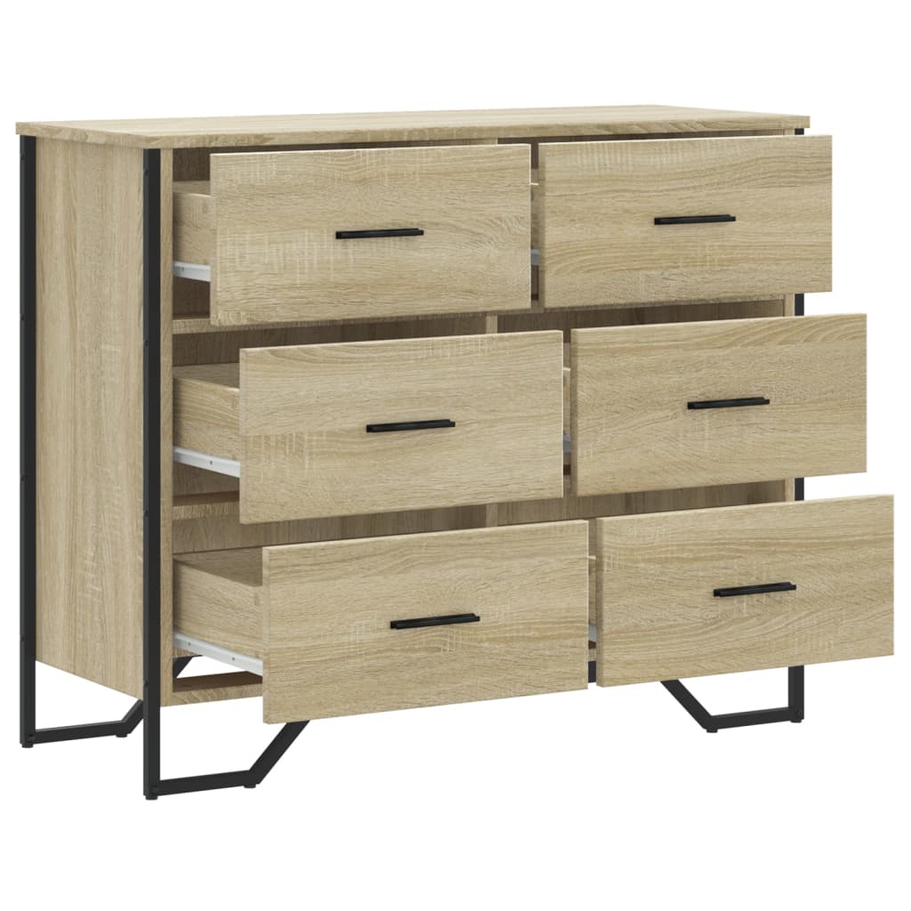 Cassettiera Rovere Sonoma 91x35,5x74,5 cm in Truciolato | homemem39