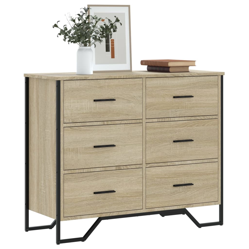 Cassettiera Rovere Sonoma 91x35,5x74,5 cm in Truciolato | homemem39