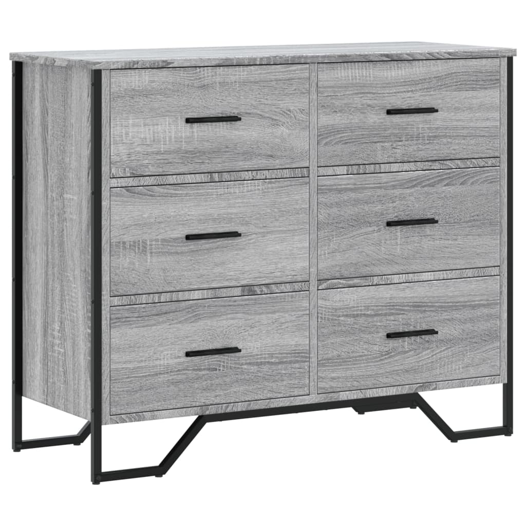 Cassettiera Grigio Sonoma 91x35,5x74,5 cm in Truciolato - homemem39