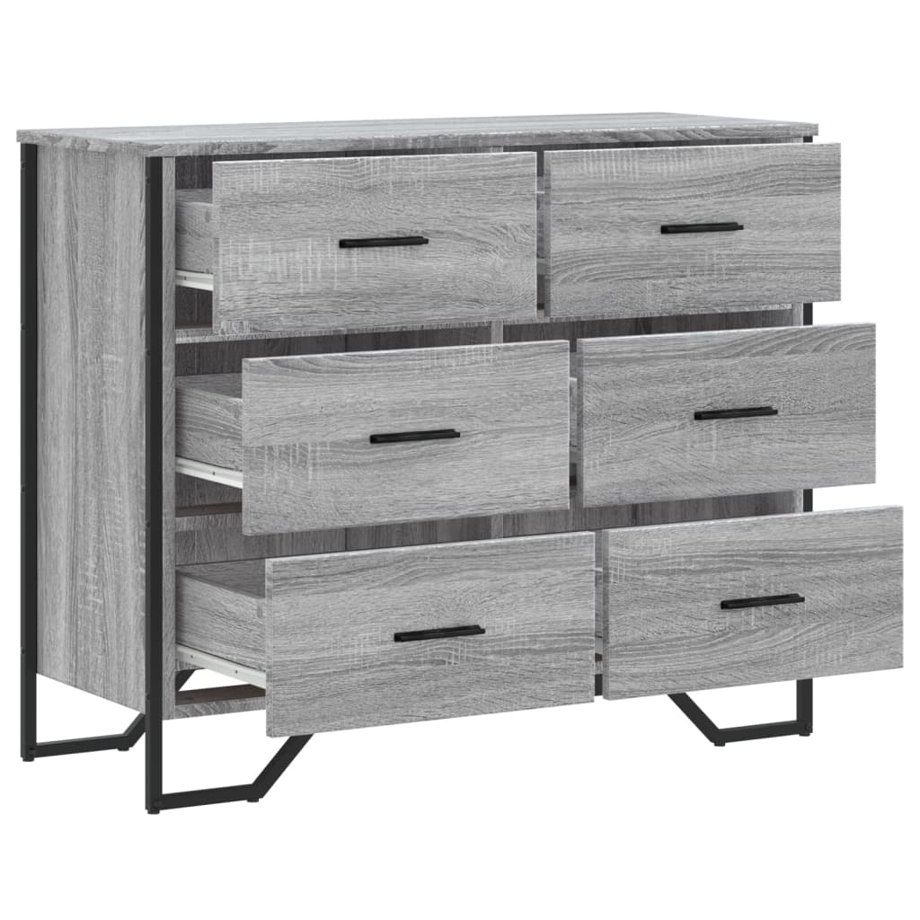 Cassettiera Grigio Sonoma 91x35,5x74,5 cm in Truciolato - homemem39