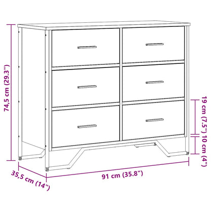 Cassettiera Grigio Sonoma 91x35,5x74,5 cm in Truciolato | homemem39