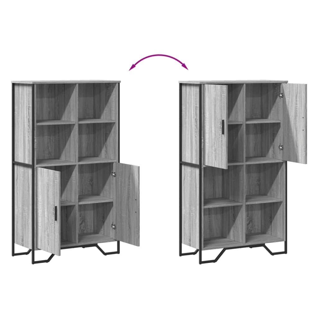 Credenza Grigio Sonoma 79,5x35,5x137,5 cm in Truciolato - homemem39