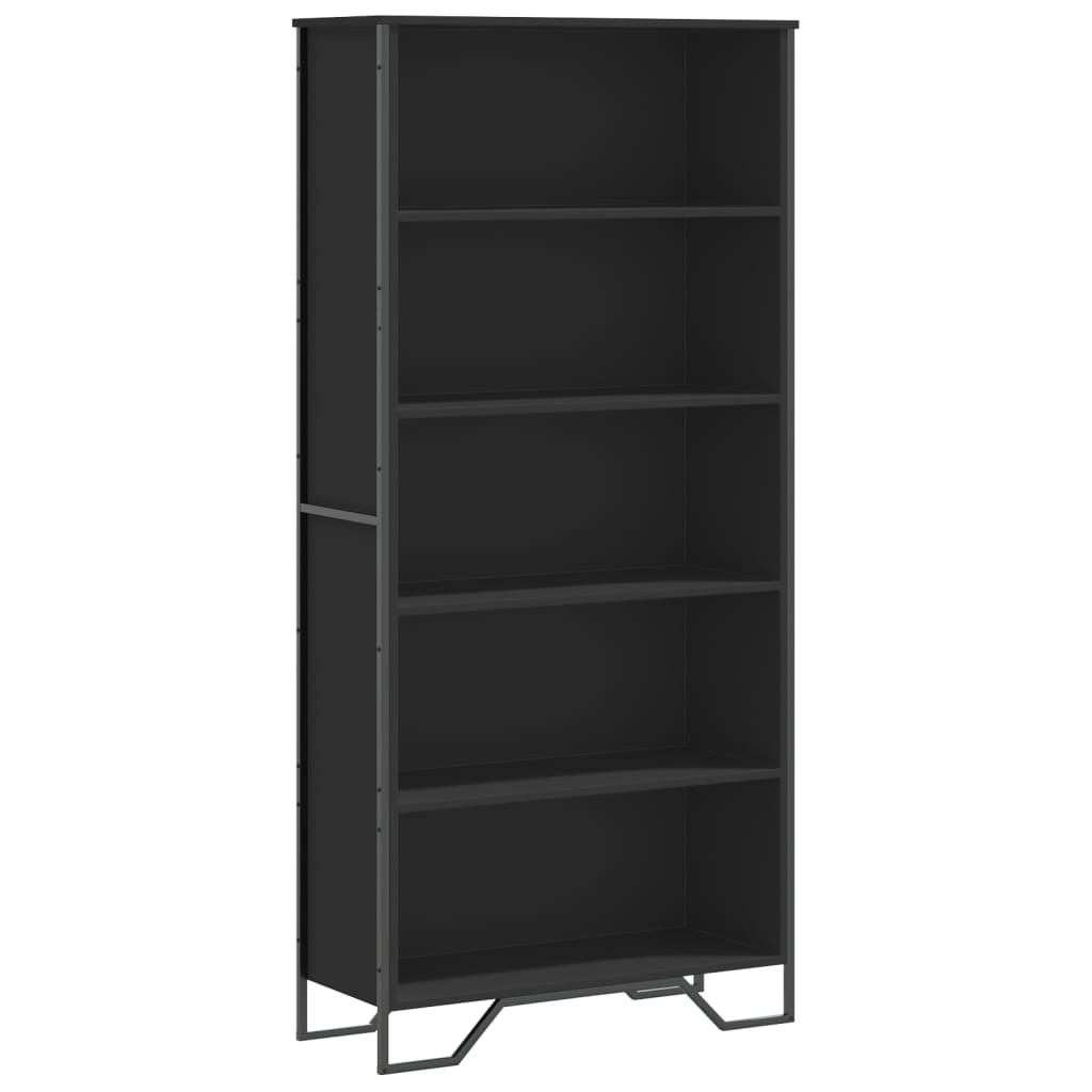 Libreria Nera 80x31x169 cm in Truciolato