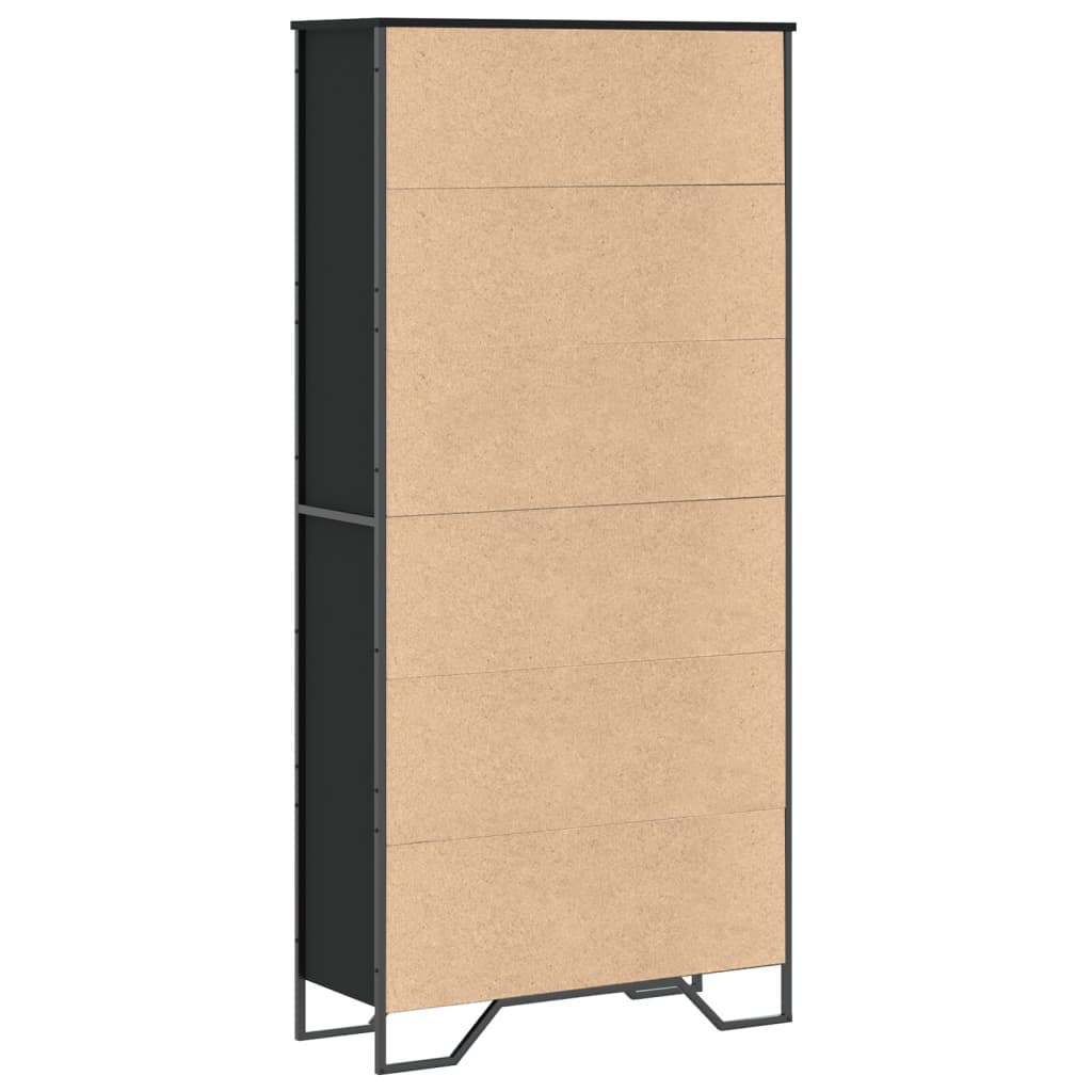 Libreria Nera 80x31x169 cm in Truciolato