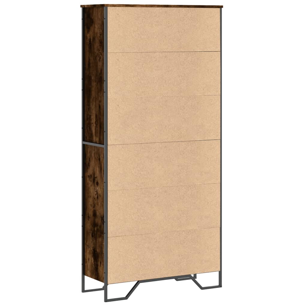 Libreria Rovere Fumo 80x31x169 cm in Truciolato