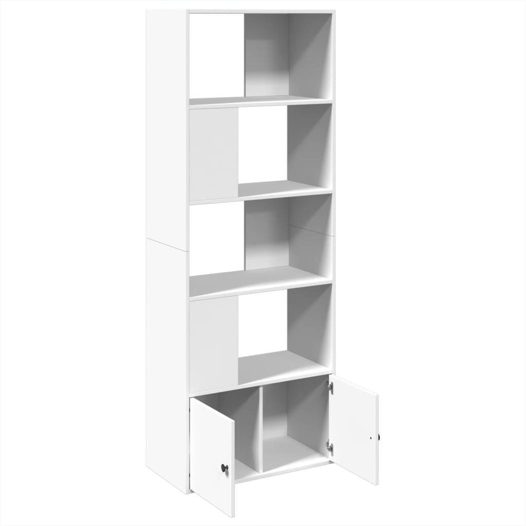 Libreria Bianca 70x36x189 cm in Legno Multistrato