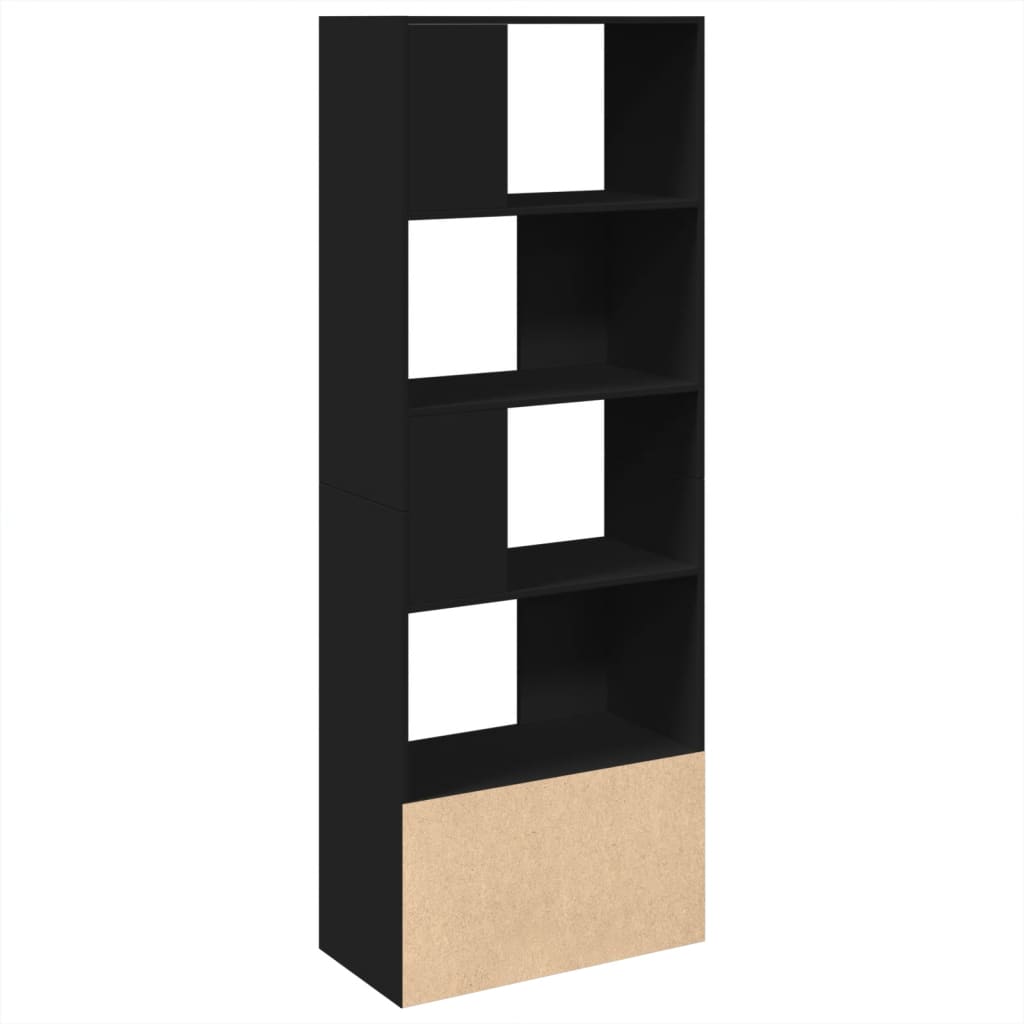 Libreria Nera 70x36x189 cm in Legno Multistrato