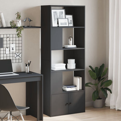 Libreria Nera 70x36x189 cm in Legno Multistrato