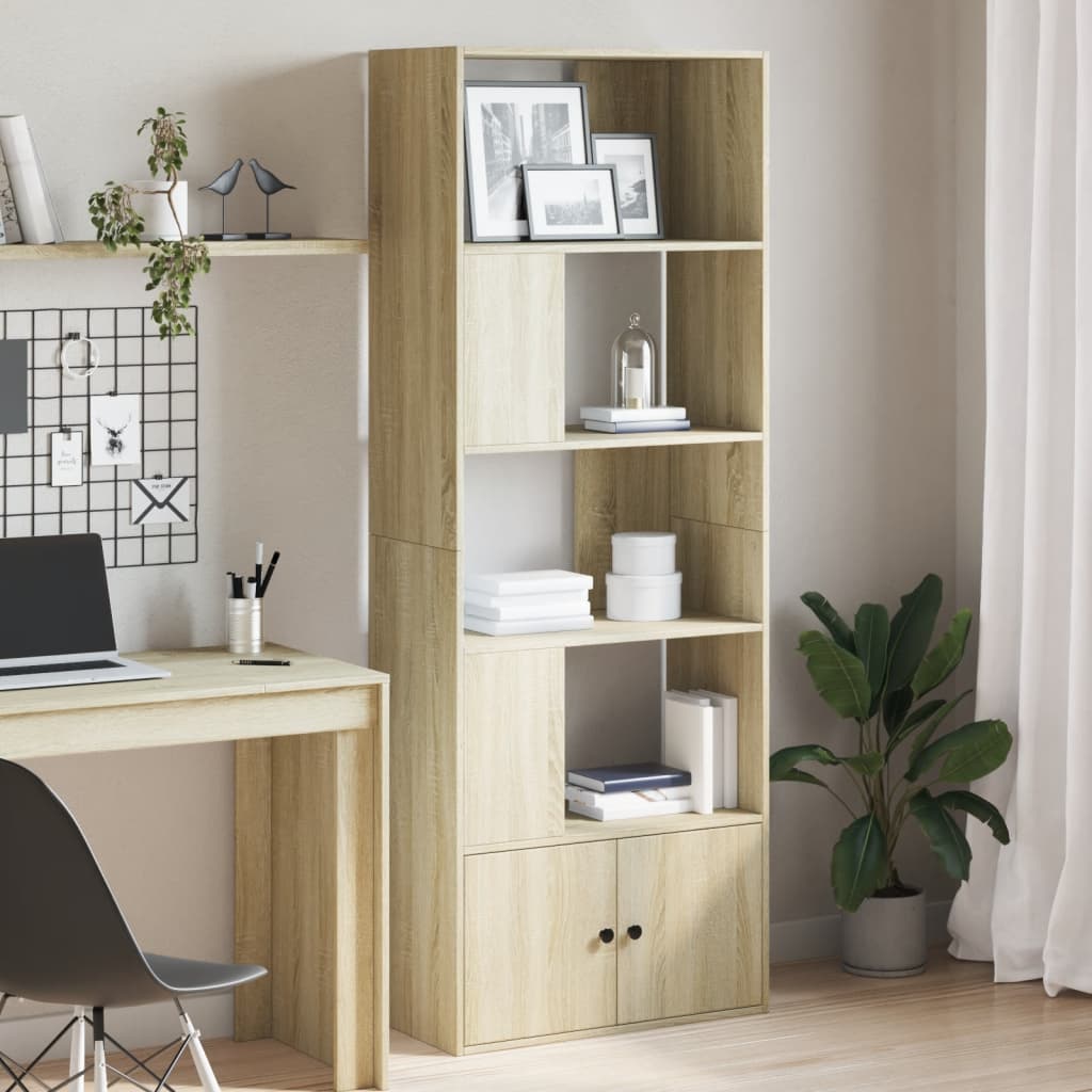 Libreria Rovere Sonoma 70x36x189 cm in Legno Multistrato