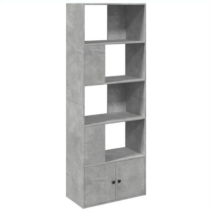 Libreria Grigio Cemento 70x36x189 cm in Legno Multistrato