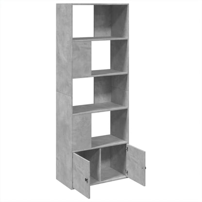 Libreria Grigio Cemento 70x36x189 cm in Legno Multistrato