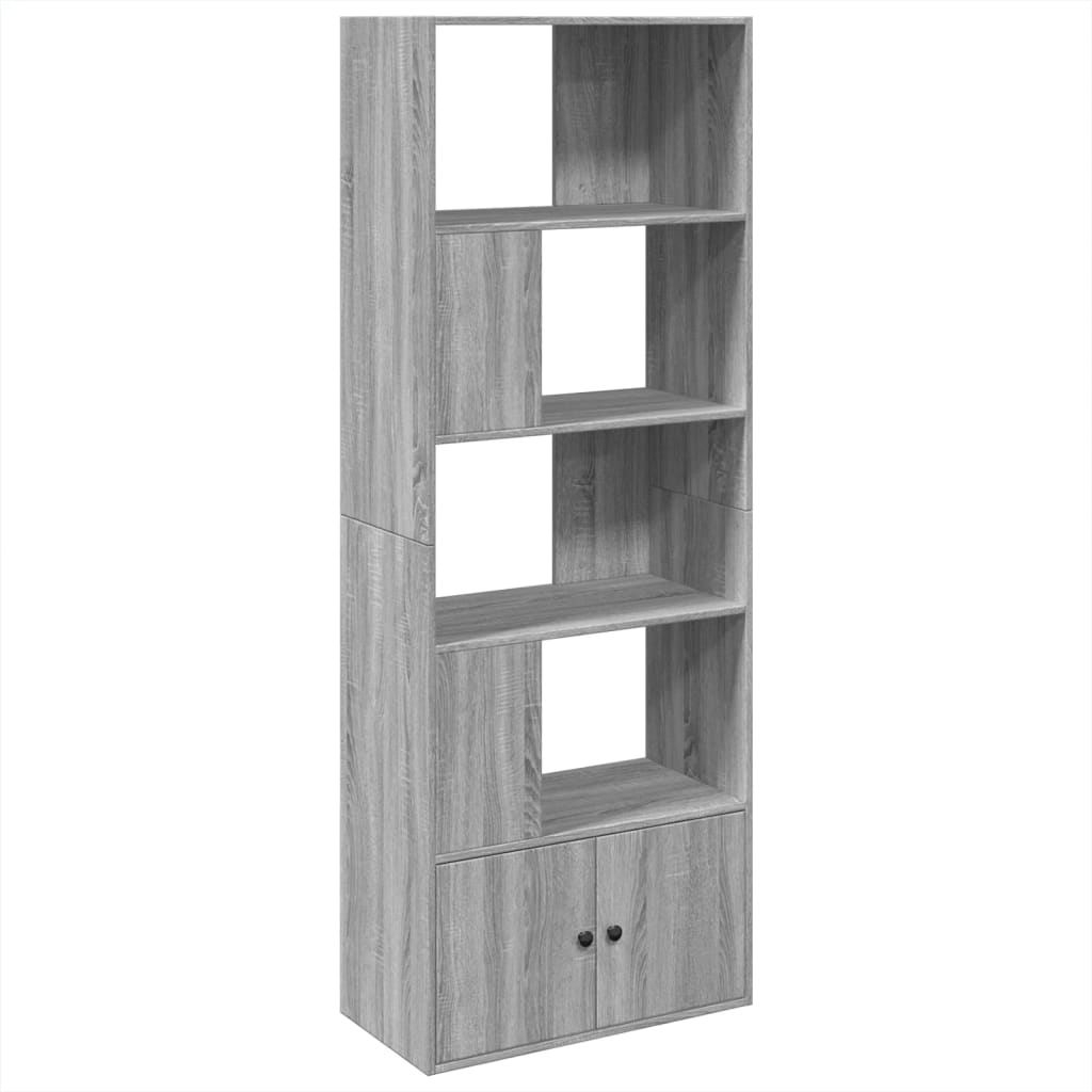 Libreria Grigio Sonoma 70x36x189 cm in Legno Multistrato