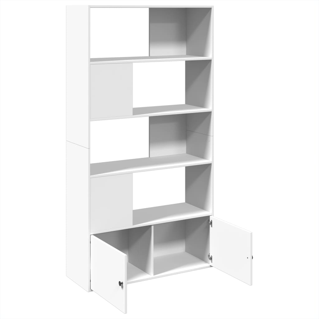 Libreria Bianca 100x36x189 cm in Legno Multistrato