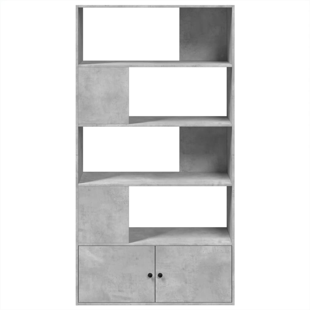 Libreria Grigio Cemento 100x36x189 cm in Legno Multistrato