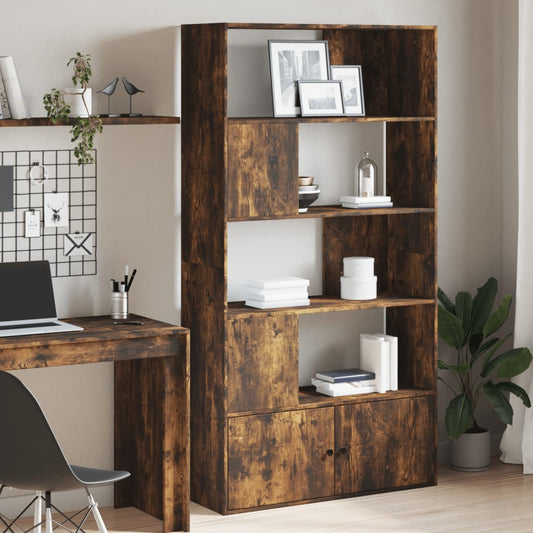 Libreria Rovere Fumo 100x36x189 cm in Legno Multistrato