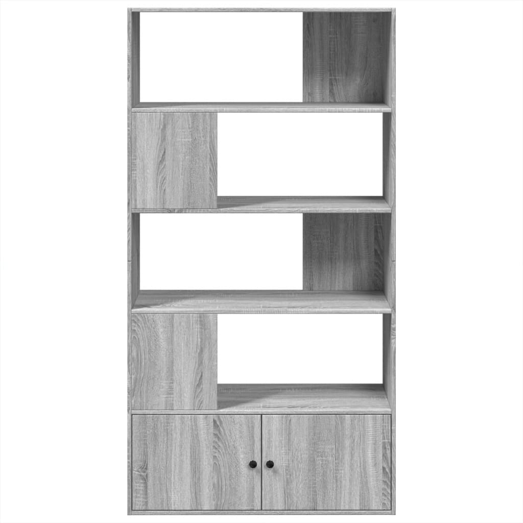 Libreria Grigio Sonoma 100x36x189 cm in Legno Multistrato