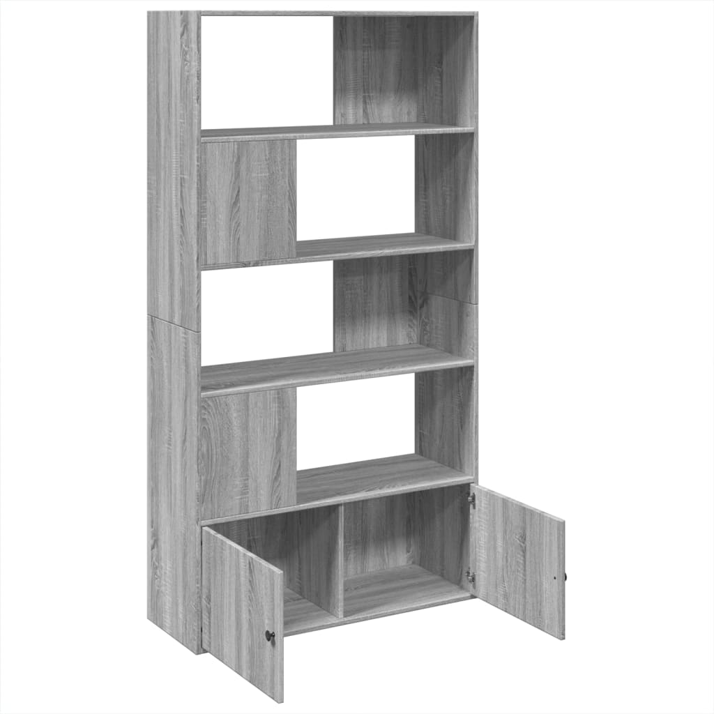 Libreria Grigio Sonoma 100x36x189 cm in Legno Multistrato