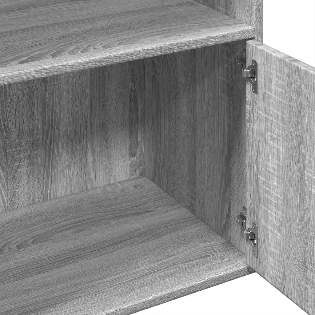 Libreria Grigio Sonoma 100x36x189 cm in Legno Multistrato