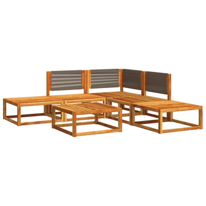 Set di divani da giardino 6 pezzi con cuscini in legno di acacia e corda | homemem39