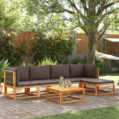 Set di divani da giardino 6 pezzi con cuscini in legno di acacia e corda | homemem39