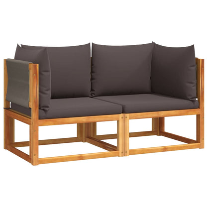 Divani da Giardino Angolari con Cuscini 2 pz in Legno di Acacia e Corda