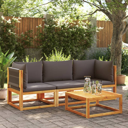 Set di divani da giardino 3 pezzi con cuscini in legno di acacia e corda
