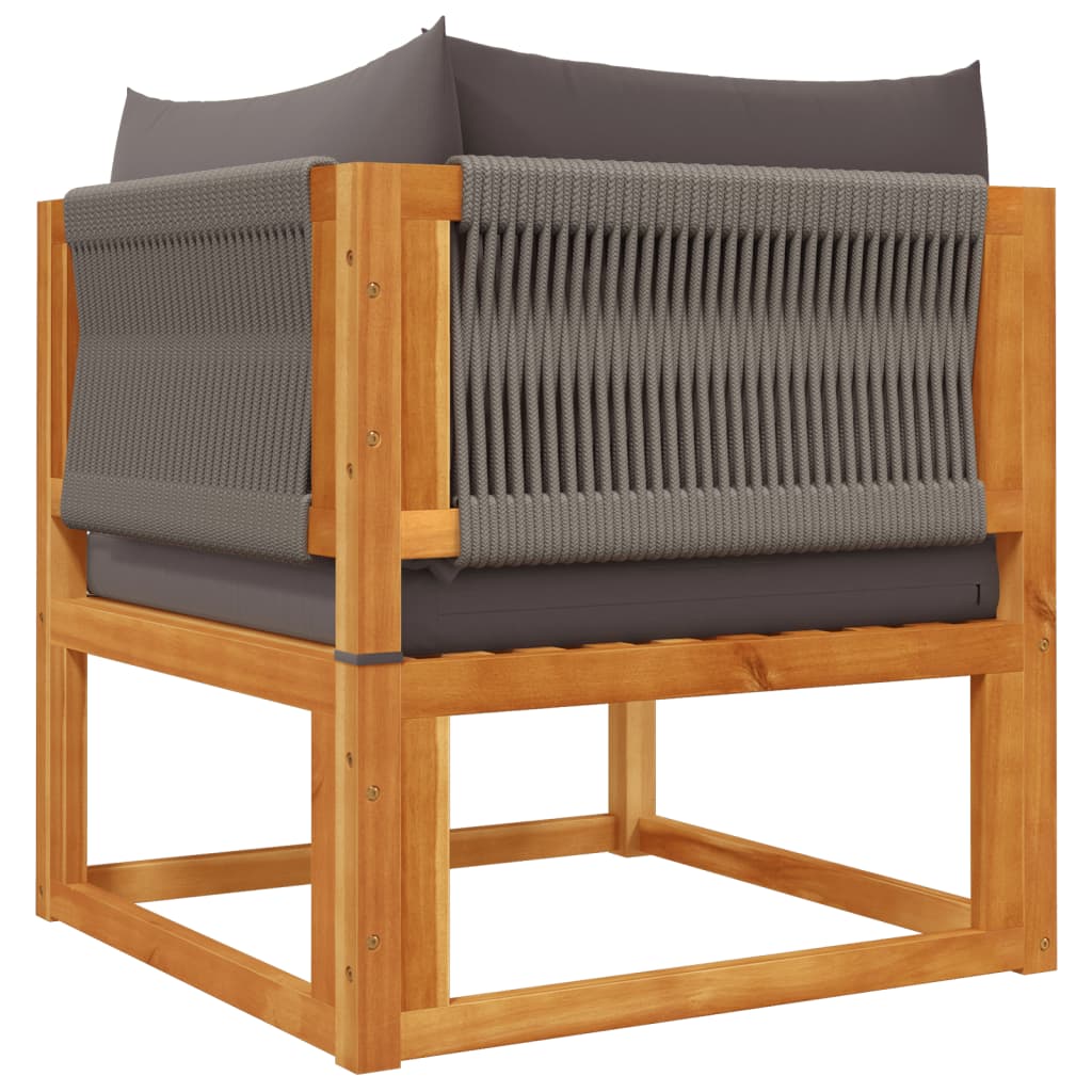 Set di divani da giardino 9 pezzi con cuscini in legno di acacia e corda | homemem39