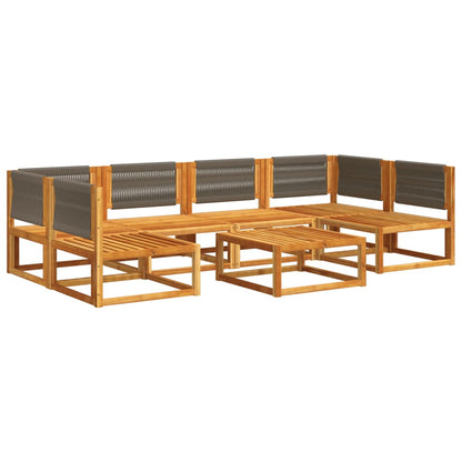 Set di divani da giardino 7 pezzi con cuscini in legno di acacia e corda | homemem39