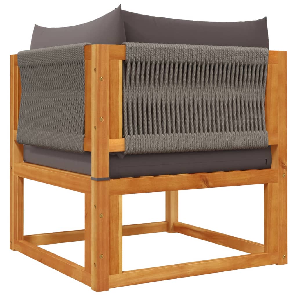 Set di divani da giardino 7 pezzi con cuscini in legno di acacia e corda | homemem39