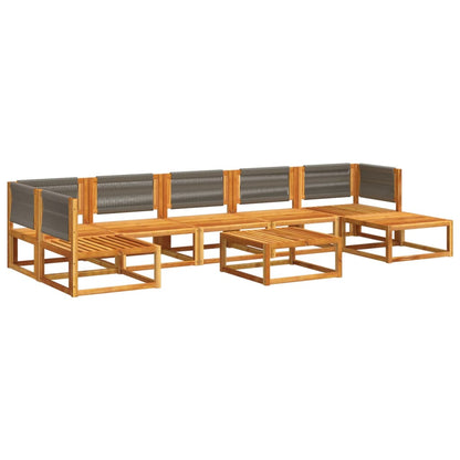 Set di divani da giardino 8 pezzi con cuscini in legno di acacia e corda | homemem39