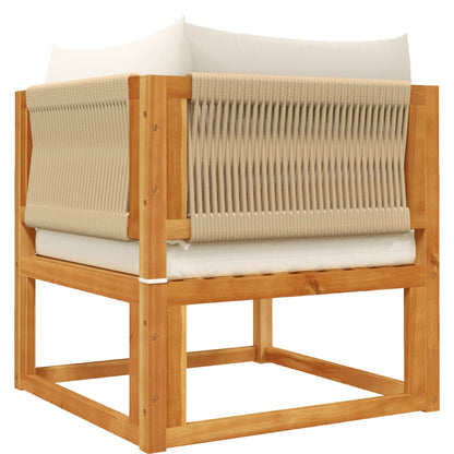 Set di divani da giardino 5 pezzi con cuscini in legno di acacia e corda | homemem39