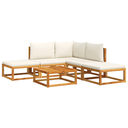 Set di divani da giardino 6 pezzi con cuscini in legno di acacia e rattan - homemem39