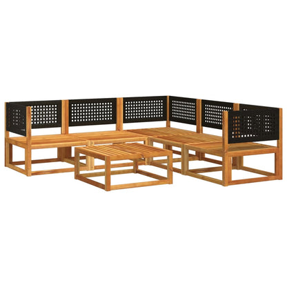 Set di divani da giardino 6 pezzi con cuscini in legno di acacia e rattan - homemem39