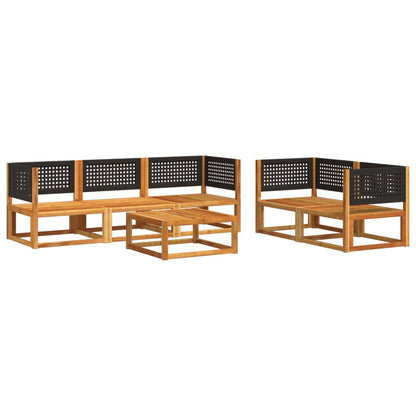 Set di divani da giardino 6 pezzi con cuscini in legno di acacia e rattan - homemem39