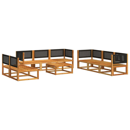 Set Divano Giardino 9 pz con Cuscini Legno Massello di Acacia