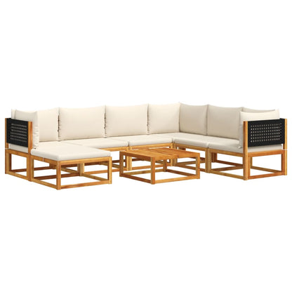 Set di divani da giardino 8 pezzi con cuscini in legno di acacia e rattan - homemem39