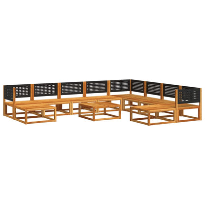 Set Divano da Giardino 11 pz con Cuscini Legno Massello Acacia